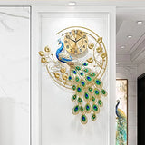 Creative Metal Wall Clock Modern Style Wall Watch Clock Peacock Shaped