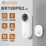 Closeli Wireless Waterproof Doorbell BR100PB2 2MP Video Intercom Door Bell with Camera Alarm