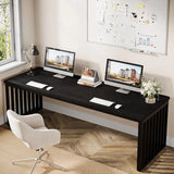 2-Person Desk with Metal Frame,Double Desk for Two People