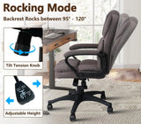 Brown Ergonomic Cloth Office Chair Fabric With Arms And Wheels