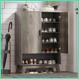 5 Tier Shoe Cabinet Storage for Entryway w/ Doors, Freestanding Shoe Rack