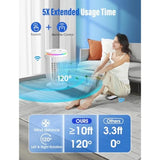 Portable Mini Air Conditioner Fan with 1200ml Water Tank, 4 in 1