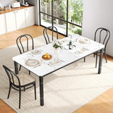 78.7" Farmhouse Dining Table for 6-8 People - Rustic Industrial Kitchen Table with Sturdy Metal Frame