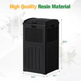 30 Gallon Outdoor Trash Can with Lid, Waterproof Resin Garbage Bin