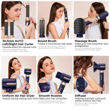 7 In 1 Hair Dryer Brush Brushless High Speed Hair Dryer with Diffuser Ionic Blow Dryer Hot Air Styling Comb