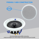 Herdio 6.5" Ceiling Speakers  640 W 2 Way Flush Mount Passive Perfect For Office Kitchen Living Room