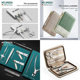 MR. Manicure Sets Pedicure Kits Stainless Steel Nail Clipper Personal Care Tools with PU Leather Case