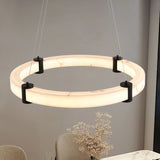 Modern LED Pendant Light, 23.6-Inch Round Hanging Chandelier Lamp