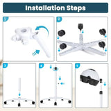 Hooded Hair Dryer for salon use, ABS plastic material, white color, 360 swivel