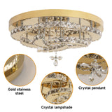 Luxury Gold K9 Crystal Ceiling Lamp Dimmable Led Chandelier Modern Living Dining