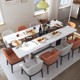 71In Large Rectangular White Dining Table for 4 5 6 8 10 People, Family Dinner Table