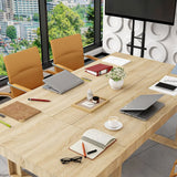7.2FT Rectangular Conference Table Modern Meeting Desk Office Seminar Room