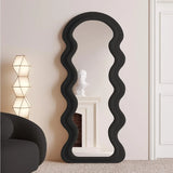 Full Length Mirror 63x24, Irregular Wavy Mirrors, Wave Arched Floor Mirrot