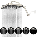 Hibbent Rain Shower Head, 13'' High Pressure Rainfall Square 5 Spray Mode Showerhead with