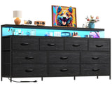 EnHomee 55" Wide Smart Dresser with LED Lights & Power Outlets