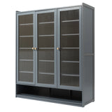 3-Door 8-Tier Freestanding Bamboo Shoe Rack Organizer for Hallway