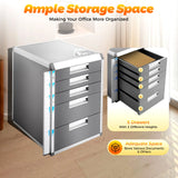 5 Layers Drawer Organizer, Lockable File Holder, Desk Apothecary Cabinet, Aluminum Alloy Storage Box, for Home Office Supplies