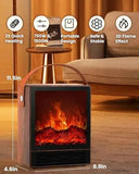 Electric Fireplace Heater 1500W with 3D Flame, Walnut Finish for Home
