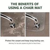 Desk Chair Mat for Flat to Low Pile Carpets 45" x 53" Clear Office Home Floor