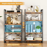 Bookshelf, Dorm Desk Hutch, Desk Shelf Organizer, 4 Tier Stackable Bookcase, Adjustable