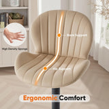 JHK Ergonomic Modern 360° Swivel Dining Chairs Set of 2 Adjustable Fabric Upholstered Kitchen