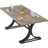 Modern 5FT Conference Table for 4-6 People, Strong Metal Frame Office Meeting Desk