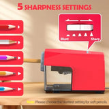 Electric Pencil Sharpener, Fast and Hands-Free, 10K+ Uses, 5 Nibs,