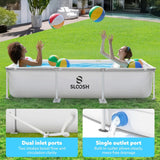 JOYFY Rectangular Above Ground Pool 10x6.8ft x 26inch Outdoor Frame