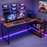 L Shaped Desk 39 Inch Computer Desk with Reversible Storage Shelves