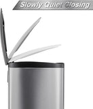 50L/13Gal Heavy Duty Hands-Free Stainless Steel Kitchen Trash Can