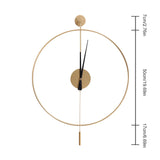 20" Classical Large Decorative Wall Clock w/ Pendulum for Living Room,(Gold)
