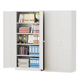 Metal Storage Cabinet, 72" Garage Cabinet with Doors and Shelves Lockable Steel Multifunctional Cabinets