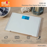 Eat Smart Precision Plus Scale Wide Body Bath Scale for Accurate Body Weight Monitoring in Home Fitness