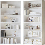 IRONCK Bookshelves and Bookcases Set of 2 Floor Standing 6 Tiers Display Storage Shelves