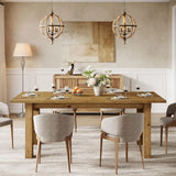 Elegant 63 Solid Wood Dining Table for 4-6, Rich Grain & Texture