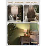 20.25' Living Room Rustic Linen Bedside Nightstand Lamps, Set of 2