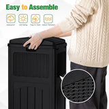 30 Gallon Outdoor Trash Can with Lid, Waterproof Resin Garbage Bin