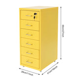 Vertical File Cabinet with Lock 6-Drawer Metal Rolling Storage Cabinet