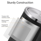 Small Swing Lid Trash Can 2.4 Gallons, Stainless Steel Mini Garbage Bin for Home Office