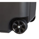 45 Gallon Wheeled Heavy Duty Plastic Garbage Can with Attached Lid for Outdoor Indoor Use, Black,