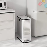 56L/14.8Gal Step-On Kitchen Trash Can with Butterfly Lid,Dual Compartments Garbage Can