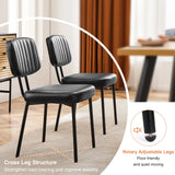 JHK Faux Leather Modern Dining Chairs Set of 2 Ergonomic Lumbar Support Foam Sponge Cushion Seat and Metal