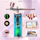 Airbrush Kit with Compressor 48PSI HighPressure NonClogging Air Brush Set Cordless Rechargeable with 0.3mm