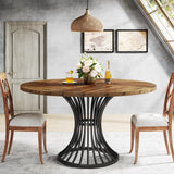 Tribesigns Round Dining Table for 4-6 People, 47-Inch Farmhouse Dinning Room Table