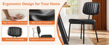 JHK Faux Leather Modern Dining Chairs Set of 2 Ergonomic Lumbar Support Foam Sponge Cushion Seat and Metal