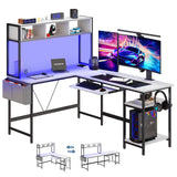 JHK 67" L Shaped Gaming Desk Corner Desks for Compact Spaces with Keyboard