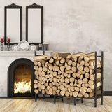 5.3ft Firewood Rack with Cover for Outdoor Fireplace Log Storage