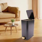Elegant Black Gold 12L Step Trash Can with Secure Lid and Touch-Free Foot Pedal