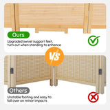 Bamboo Room Divider Folding Privacy Screen 5.6FT for Room Separation