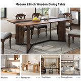 71In Large Rectangular White Dining Table for 4 5 6 8 10 People, Family Dinner Table